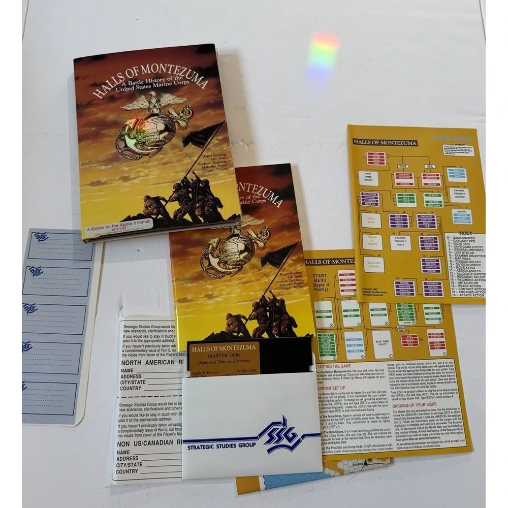 Halls of Montezuma Marine Corps SSG Apple II PC Game Complete‎ Battle History